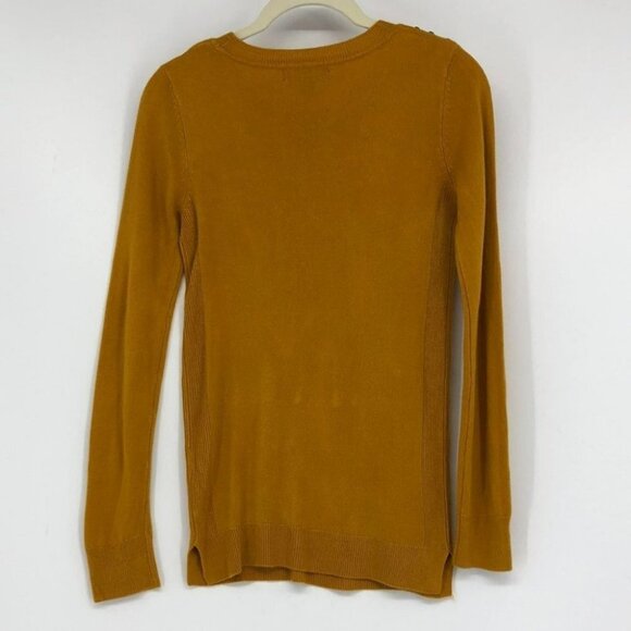 Atmosphere crewneck mustard yellow button shoulder long sleeve sweater  0 - Picture 12 of 16